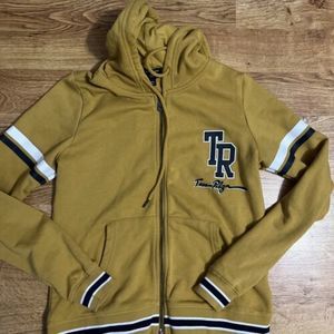 True Religion Gold Coast Collegiate Zip Up Hoodie Size Medium Womens